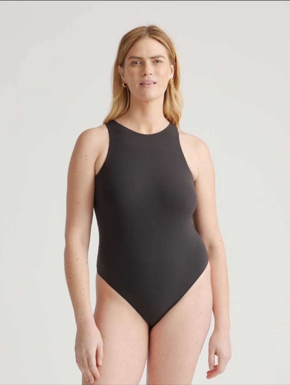 Quince Second Skin High Neck Bodysuit Black L